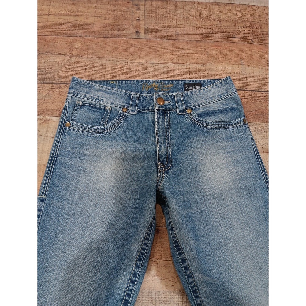 Wrangler Rock 47 Denim Sz 33 Slim Straight Bootcut Jeans 2538